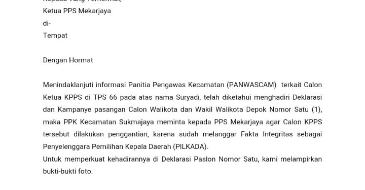 Calon Kpps Heran Pemberhentiannya Sepihak Oleh Pps Kelurahan Mekarjaya Depoknet