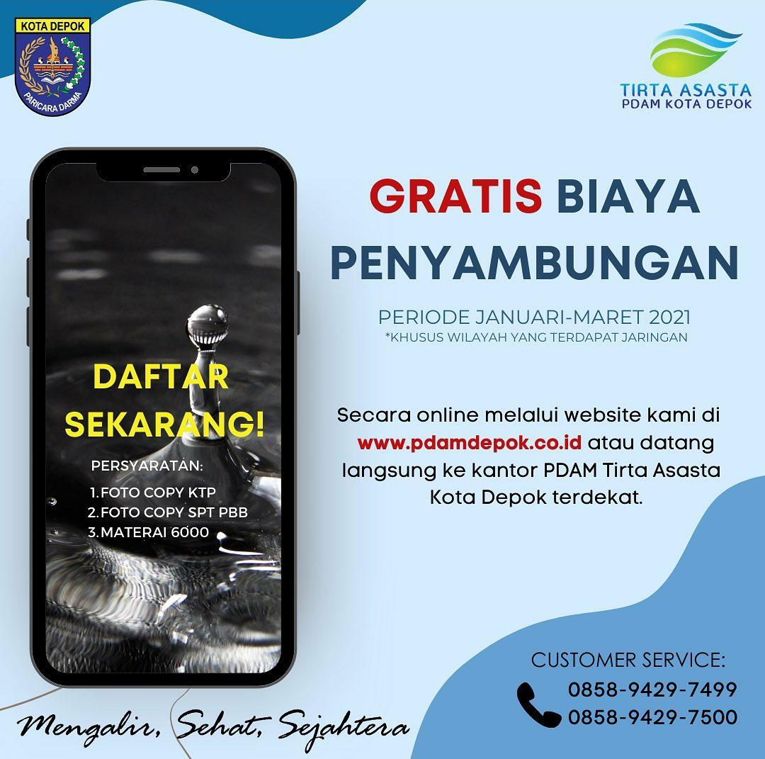 Wow Pdam Depok Lanjutkan Promo Gratis Januari Maret 2021 Depoknet